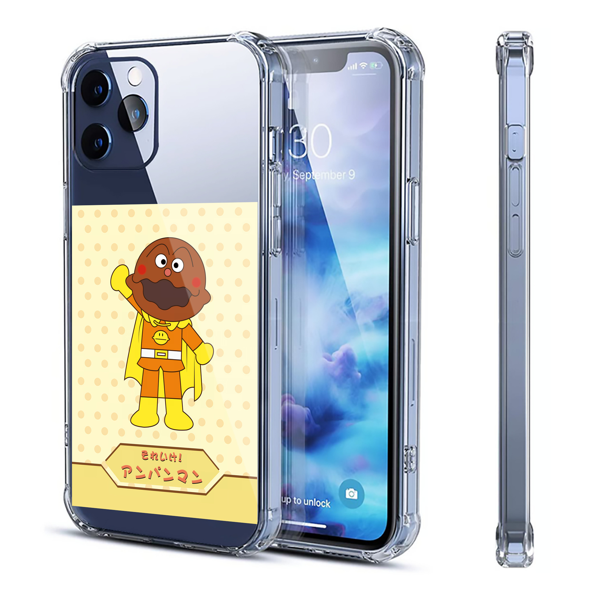 （画像用） アンパンマン Anpanman 【iPhone 12シリーズ対応】透明スマホケース（クリアソフトケース）